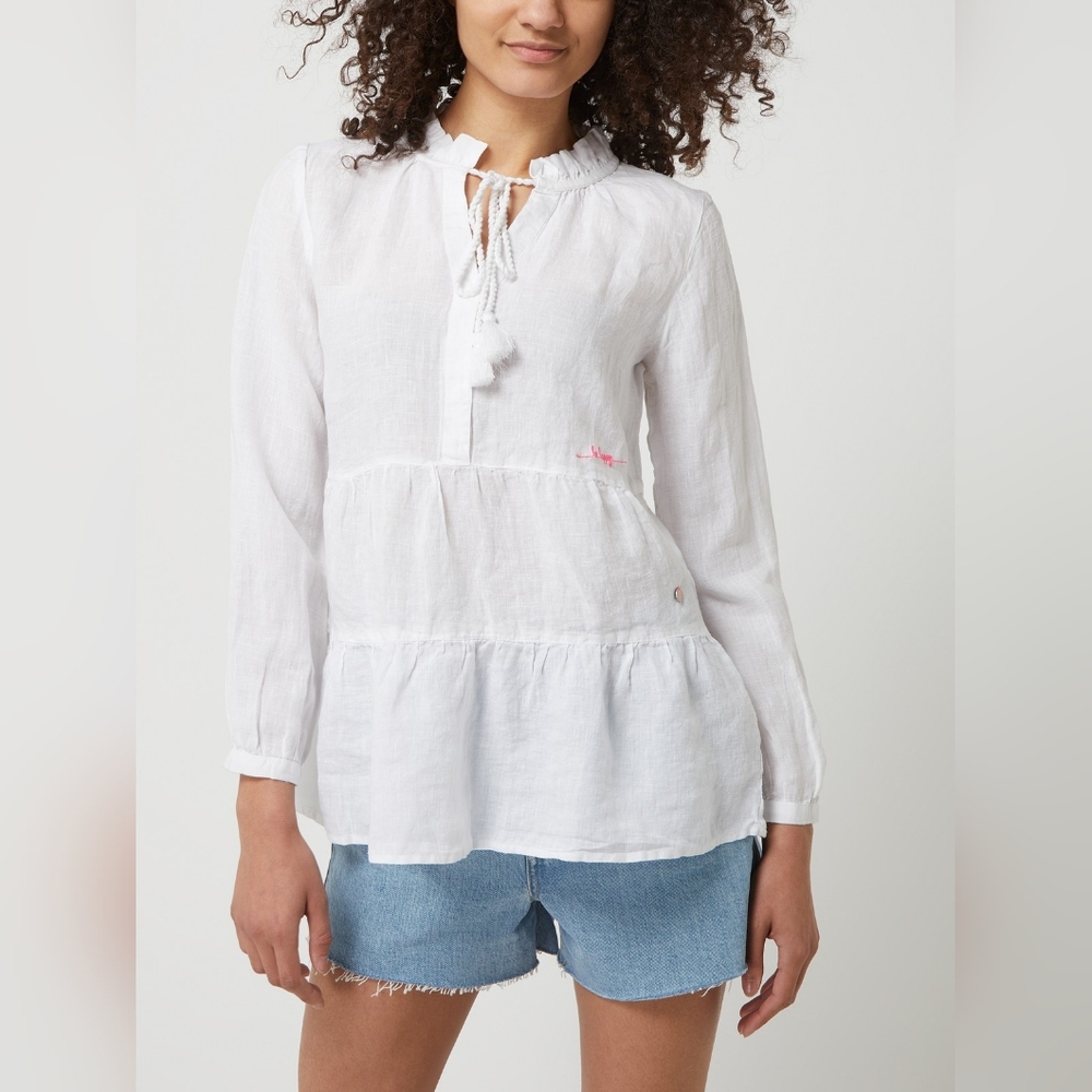 Frieda & Freddie's 100% linen tiered babydoll tunic size